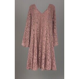 Torrid Mini Lace Bell Sleeve Trapeze Short Dress Floral Blush Pink Size 2X